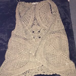 Green sleeveless cardigan